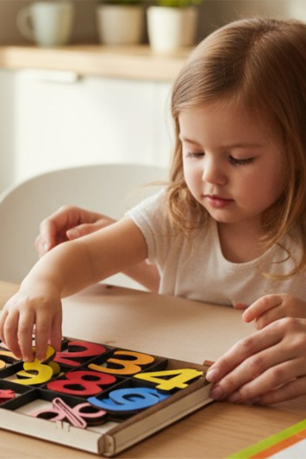 Ahşap Renkli Sayılar ve İşlem Sembolleri Seti 